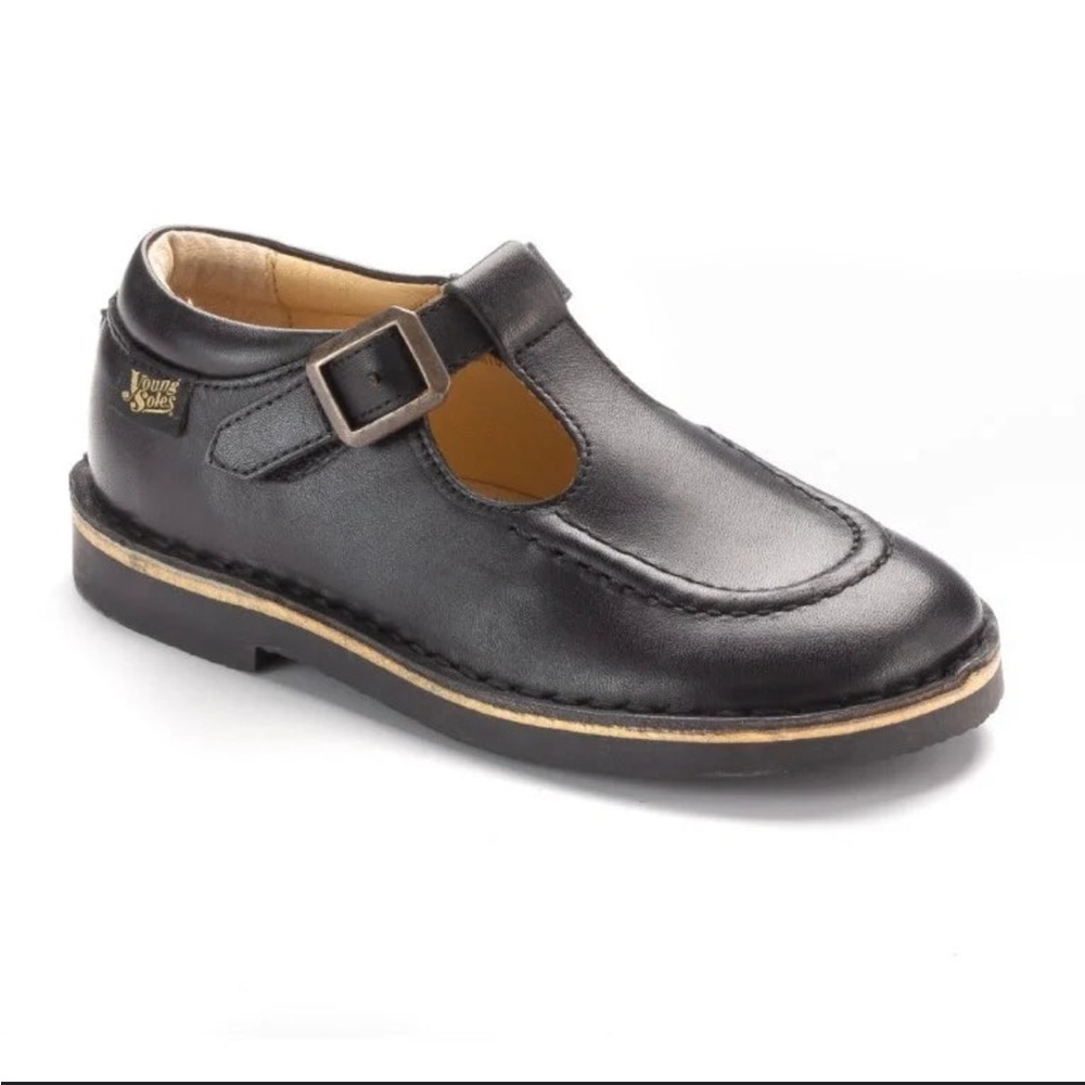 Young Souls size 25 EU kids original black leather T strap Classic shoe NWOB!